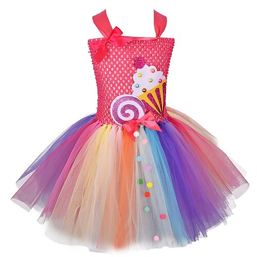 

Kids Girls' Dress Cartoon A Line Dress Dress Daily Sleeveless Cute Dress 2-8 Years Spring Ice cream