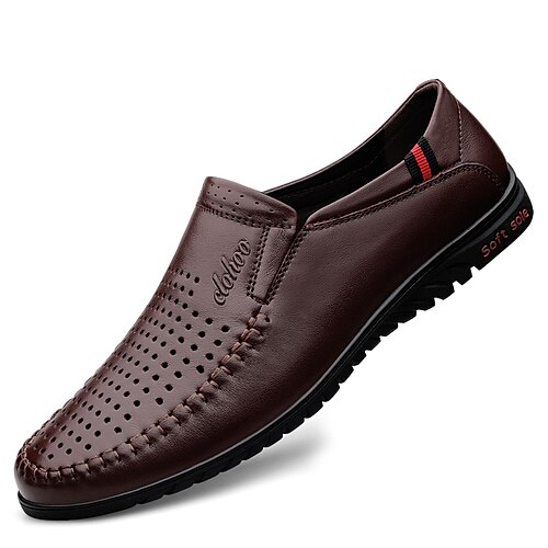 

Men's Loafers & Slip-Ons Casual Classic Daily Office & Career PU Black Brown Spring Summer