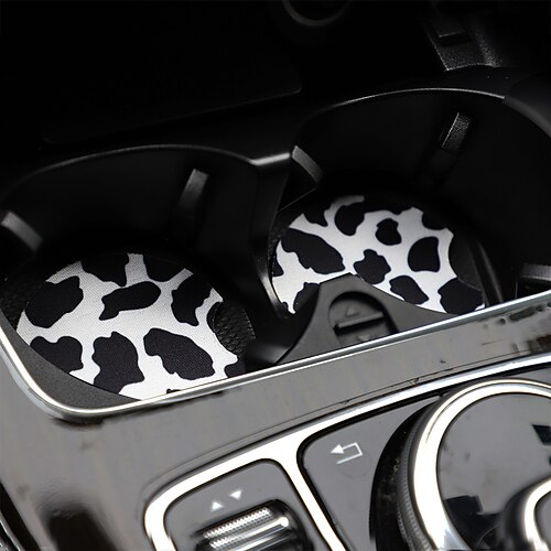

2pcs Car Console Cup Coaster Keep Car Clean Durable Non-Slip Knitted Fabric For SUV Truck Van