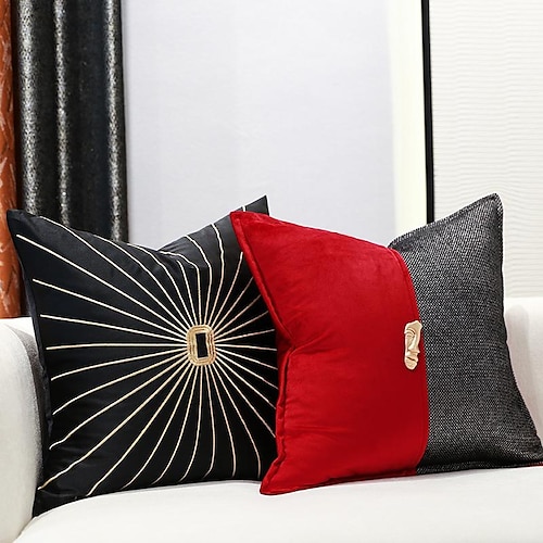 

Embroidered Double Side Cushion Cover 1PC Soft Decorative Square Throw Pillow Cover Cushion Case Pillowcase for Bedroom Livingroom Indoor Cushion for Sofa Couch Bed Chair