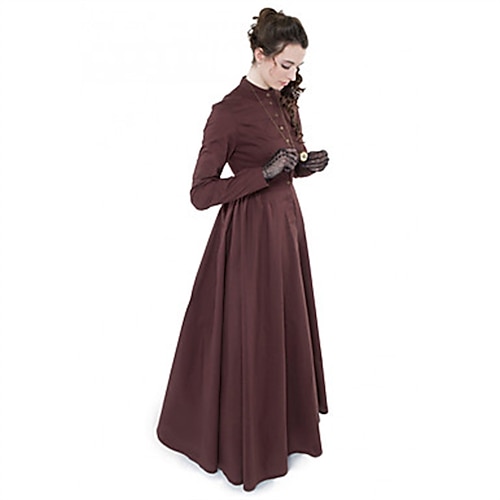 

Rococo Victorian Ball Gown Vintage Dress Party Costume Masquerade Prom Dress Women's Costume Vintage Cosplay Party Halloween Carnival Long Sleeve Dress Masquerade