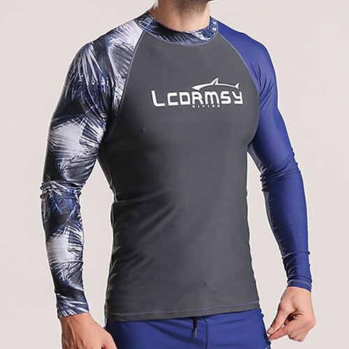 

Men's Rash Guard Swim Shirt UPF50 Quick Dry Lightweight Long Sleeve Sun Shirt Bathing Suit Swimming Surfing Beach Water Sports Printed Spring Summer Autumn