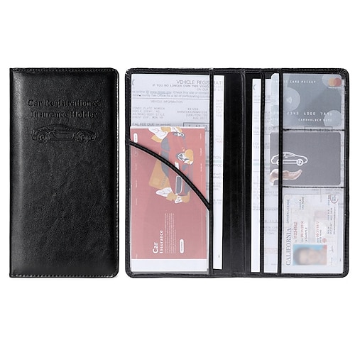 

Car Registration and Insurance Holder PU Leather Name Card Holder Waterproof Multi Credit Card Protector for Women Men