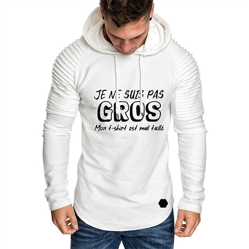 

Men's Pullover Hoodie Sweatshirt Graphic Letter Print Sports Outdoor Daily Sports Hot Stamping Designer Basic Hoodies Sweatshirts White