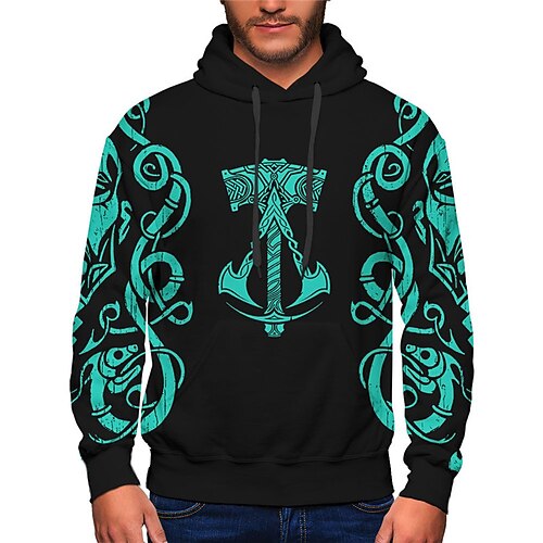 

Men's Unisex Hoodie Pullover Hoodie Sweatshirt Graphic Prints Pocket Print Hooded Sports Outdoor Daily Sports 3D Print Basic Casual Hoodies Sweatshirts Long Sleeve Blue