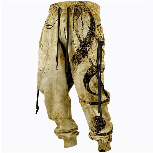 

Men's Sweatpants Joggers Trousers Drawstring Side Pockets Elastic Waist Graphic Prints Sign Comfort Breathable Sports Outdoor Casual Daily Cotton Blend Terry Streetwear Stylish Green Blue / Designer