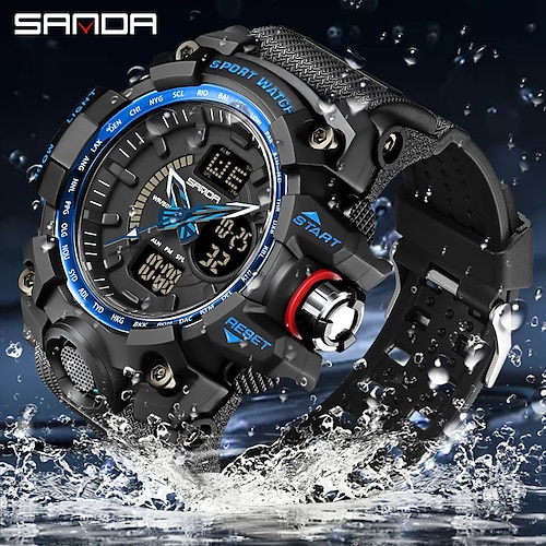 

SANDA Men's Watches Luxury Brand 50M Waterproof Sports Military Quartz Watch For Male Wristwatch
