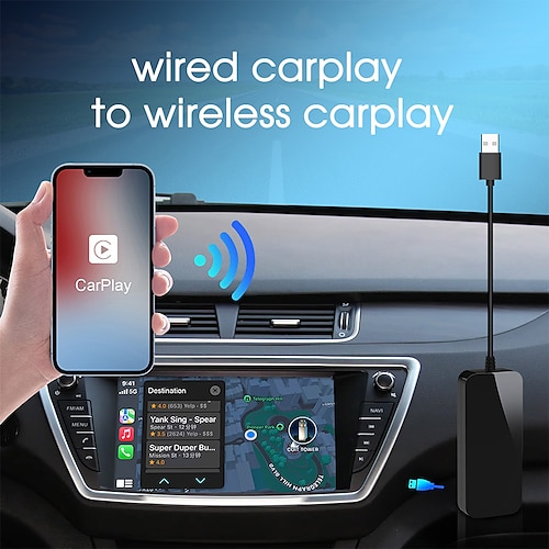 

Wired Carplay to Wireless Carplay Box Module Bluetooth WiFi Projection USB Supports 60 Frames