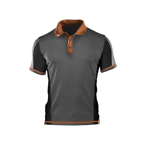 

Men's Collar Polo Shirt Golf Shirt Color Block Turndown Gray Street Daily Short Sleeve Button-Down Clothing Apparel Fashion Casual Comfortable Big and Tall / Summer / Summer / Sports