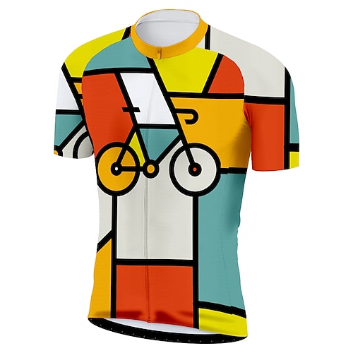 

21Grams Men's Cycling Jersey Short Sleeve Bike Top with 3 Rear Pockets Mountain Bike MTB Road Bike Cycling Breathable Quick Dry Moisture Wicking Reflective Strips Red Color Block Polyester Spandex