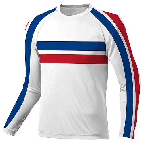 

Men's Downhill Jersey Long Sleeve White Ireland Bike Breathable Quick Dry Polyester Spandex Sports Ireland Clothing Apparel / Stretchy