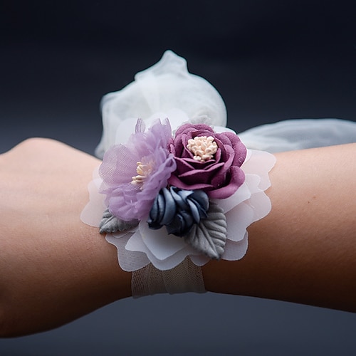 

Wedding wrist flowers Fabric Wedding Party Polyester / Polyamide Modern Contemporary