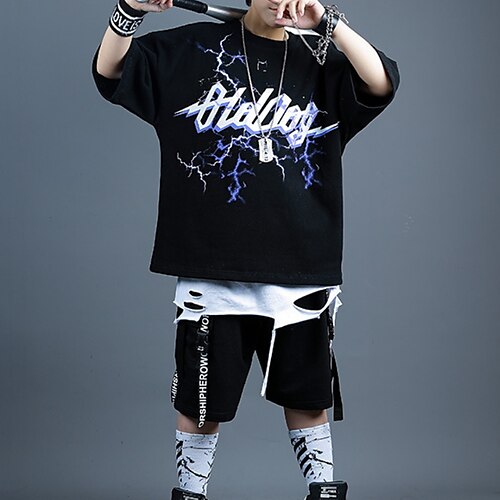 

Kids Boys T-shirt Shorts Clothing Set 2 Pieces Short Sleeve Black Cartoon Letter Casual Daily 3-13 Years