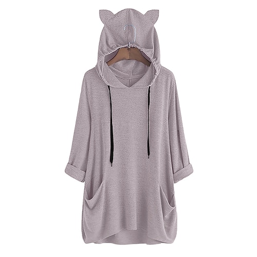 

Women's Hoodie Solid Color Casual Daily Sports Casual Streetwear Hoodies Sweatshirts Blue Gray Pink