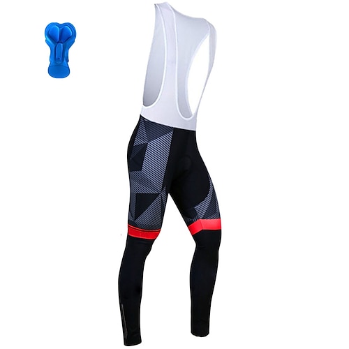 

21Grams Men's Cycling Bib Tights Bike Bottoms Mountain Bike MTB Road Bike Cycling Sports Geometic 3D Pad Cycling Breathable Quick Dry Green Red Polyester Spandex Clothing Apparel Bike Wear / Stretchy