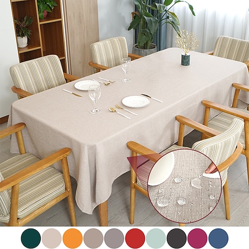 

Rectangle Table Cloth, Oil-Proof Spill-Proof and Water Resistance Microfiber Tablecloth, Decorative Fabric Table Cover for Outdoor and Indoor Use