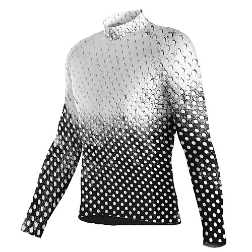 

21Grams Men's Cycling Jersey Long Sleeve Bike Top with 3 Rear Pockets Mountain Bike MTB Road Bike Cycling Breathable Quick Dry Moisture Wicking Reflective Strips White Polka Dot Polyester Spandex