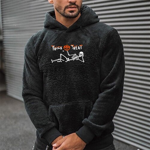 

Men's Pullover Hoodie Sweatshirt Graphic Letter Print Halloween Sports Outdoor Daily Sports Hot Stamping Designer Basic Hoodies Sweatshirts Black