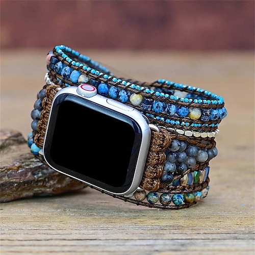 

1PC Smart Watch Band Compatible with Apple iWatch 38/40/41mm 42/44/45/49mm Ultra Series 8 7 6 5 4 3 2 1 SE Handmade Braided Rope for iWatch Smartwatch Strap Wristband Fabric Beaded Adjustable