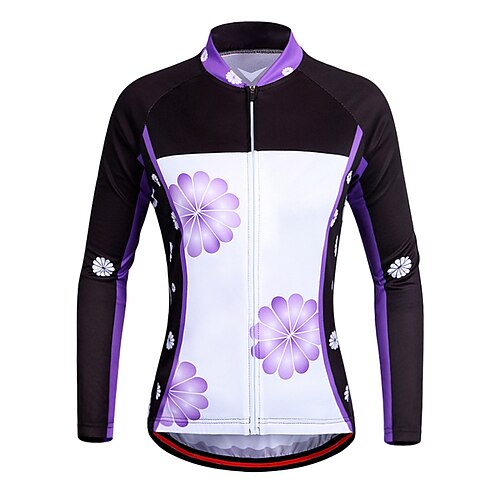 

21Grams Women's Cycling Jersey Long Sleeve Bike Top with 3 Rear Pockets Mountain Bike MTB Road Bike Cycling Quick Dry Moisture Wicking Black White Sports Clothing Apparel / Stretchy / Athleisure