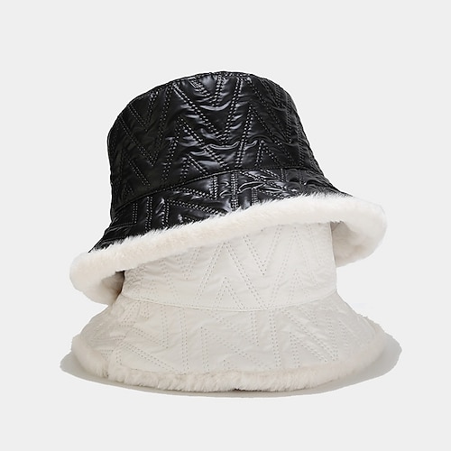 

Black White Gold Silver 4 Colors Women Winter New Outdoor Windproof Bucket Hats Fashion Casual Thicken Keep Warm Basin Cap Fashion All-Match Caps