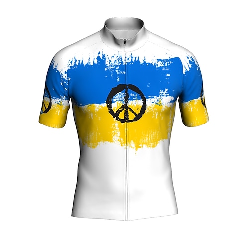 

21Grams Men's Cycling Jersey Short Sleeve Bike Top with 3 Rear Pockets Mountain Bike MTB Road Bike Cycling Breathable Quick Dry Moisture Wicking Reflective Strips Blue Graphic Polyester Spandex Sports
