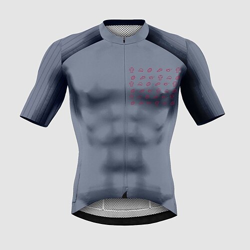 

21Grams Men's Cycling Jersey Short Sleeve Bike Top with 3 Rear Pockets Mountain Bike MTB Road Bike Cycling Breathable Quick Dry Moisture Wicking Reflective Strips Black Green Grey Graphic Polyester