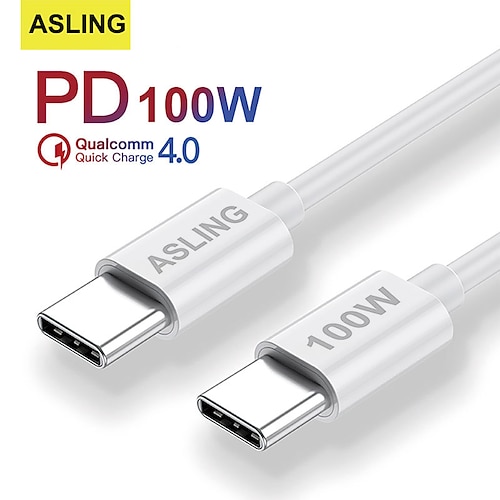 

ASLING Type-C TO TYPE C 100W 5A Super Fast Charging Data Cable