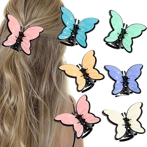

Fashion Temperament Butterfly Clip Double-layer Effect Ps Plastic Material Half-claw Clip Ladies Full-tie Shark Clip