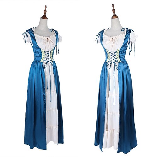 

Outlander Retro Vintage Medieval Renaissance Dress Masquerade Women's Costume Vintage Cosplay Performance Party / Evening Short Sleeve Dress Masquerade