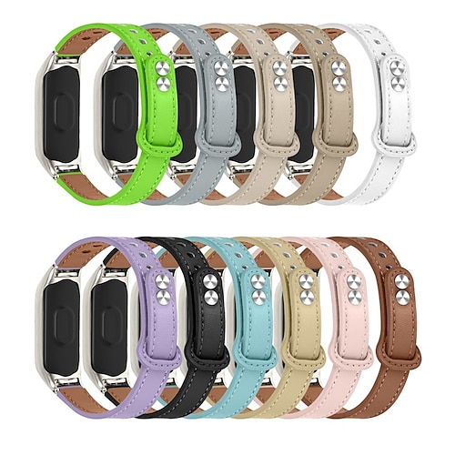 

1 PCS Smart Watch Band Compatible with Xiaomi Mi Band 3 Xiaomi Band 4 Xiaomi Band 5 Smartwatch Strap Luxury Adjustable Breathable Leather Loop Replacement Wristband