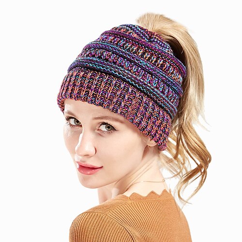 

Women's Slouchy Beanie Hat Outdoor Home Daily Solid / Plain Color Knitting Casual Casual / Daily 1 pcs
