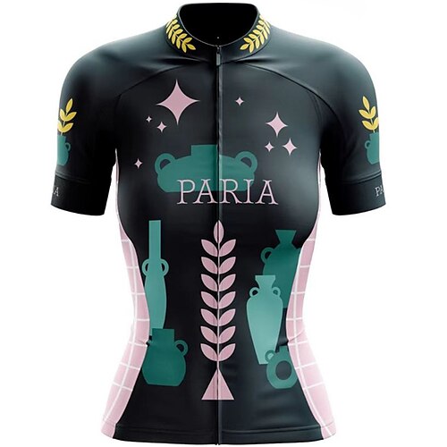 

21Grams Women's Cycling Jersey with Bib Tights Cycling Jersey Short Sleeve Bike Tracksuit Jersey Top with 3 Rear Pockets Mountain Bike MTB Road Bike Cycling Soft Reflective Strips Back Pocket Wicking