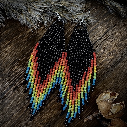 

Women's Earrings Ethnic Style Dailywear Color Block Earring