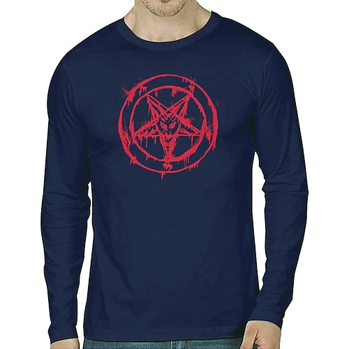 

Men's Unisex T shirt Tee Hot Stamping Star V Neck Street Casual Print Long Sleeve Tops Designer Simple Basic Casual Black Navy Blue