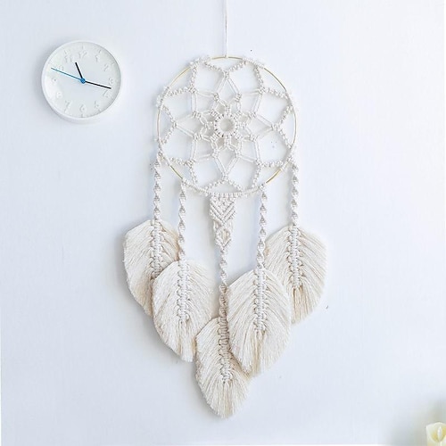 

hand-woven dream catcher tapestry cotton rope diy material bag bedroom bedside wall hanging feather homestay soft decoration