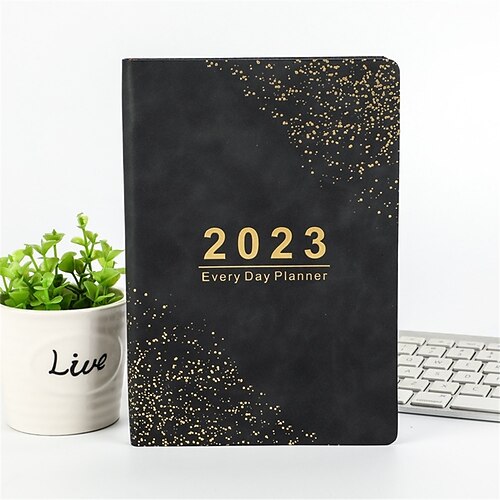 

2023 Leather Planner Daily Planner A5 5.8×8.3 Inch Retro Aesthetic Leather Hardcover Classsic Agenda Planner 312 Pages for School Office Business