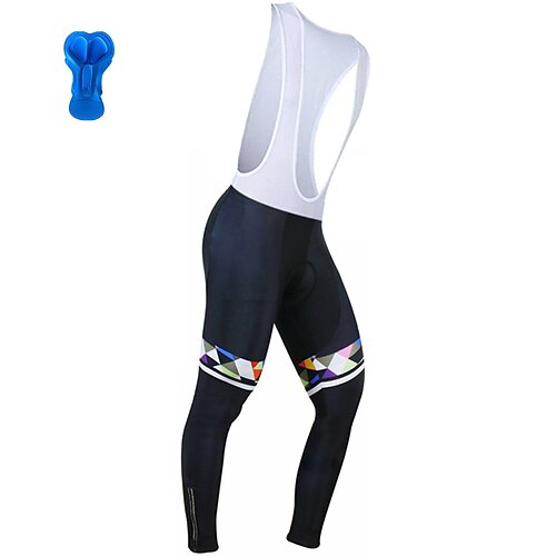 

21Grams Men's Cycling Bib Tights Bike Bottoms Mountain Bike MTB Road Bike Cycling Sports Geometic 3D Pad Cycling Breathable Quick Dry Black Polyester Spandex Clothing Apparel Bike Wear / Stretchy