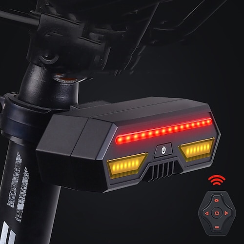 

Bike Tail Light with Turn Signals-Wireless Remote Control Waterproof Bicycle Taillight-USB Rechargeable Ultra Bright Safety Warning Bike Brake Rear Light Easy Installation