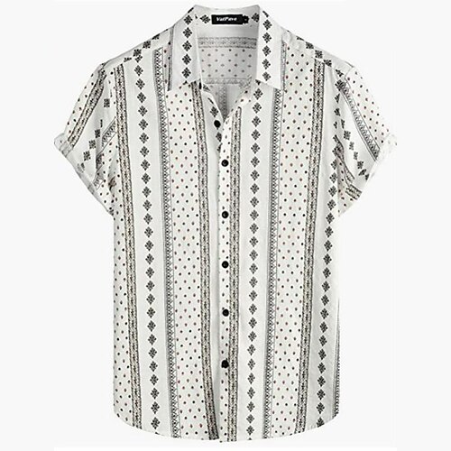 

Kids Boys Shirt Short Sleeve 3D Print Geometric Stripe Button Gray Children Tops Spring Summer Active Fashion Daily Daily Outdoor Regular Fit 3-12 Years