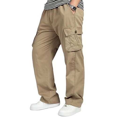 

Men's Cargo Pants Work Pants Tactical Pants Military Summer Outdoor Ripstop Breathable Quick Dry Multi Pockets Pants / Trousers Bottoms Drawstring Elastic Waist naturals Black Cotton Climbing Camping