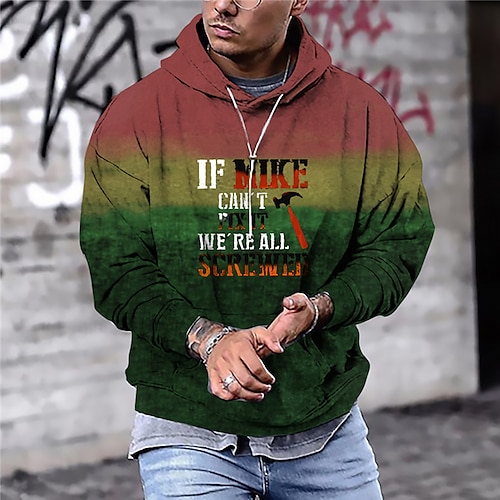 

Men's Unisex Hoodie Pullover Hoodie Sweatshirt Green Hooded Color Block Letter Graphic Prints Print Daily Sports 3D Print Streetwear Designer Casual Spring Fall Clothing Apparel Hoodies