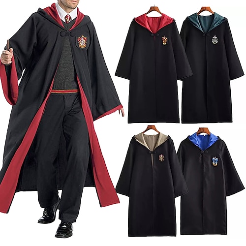 

Harry Potter Robe Hogwarts Wizarding World Costume Gryffindor Slytherin Ravenclaw Cloak Adults Kid's Movie Cosplay Halloween Carnival Costume