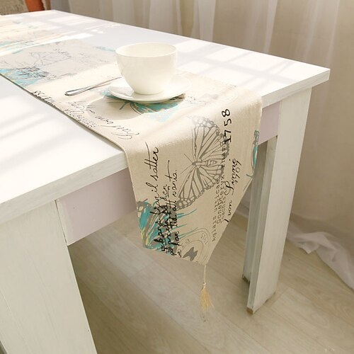

Korean cotton hemp butterfly design fresh table flag