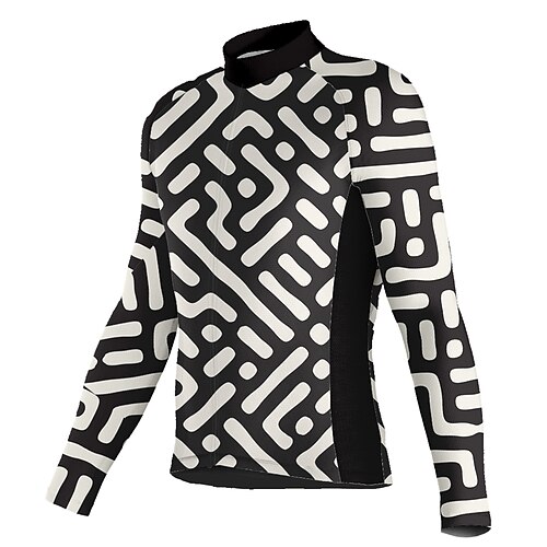 

21Grams Men's Cycling Jersey Long Sleeve Bike Top with 3 Rear Pockets Mountain Bike MTB Road Bike Cycling Breathable Quick Dry Moisture Wicking Reflective Strips Black Polyester Spandex Sports