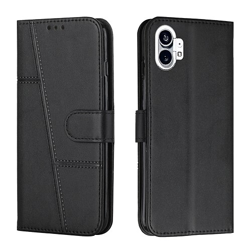 

Phone Case For Nothing Phone 1 Wallet Card Holder Slots Magnetic Flip Kickstand Solid Colored TPU PU Leather