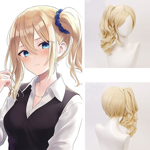 

Kaguya-sama Love Is War Hayasaka Ai Wigs Love Is War Hayasaka Ai Cosplay Wig For Sweet Women Long Blonde Cosplay Wigs With a Ponytail Synthetic Heat Resiatant Cosplay Wig For Young GirlFor Halloween C