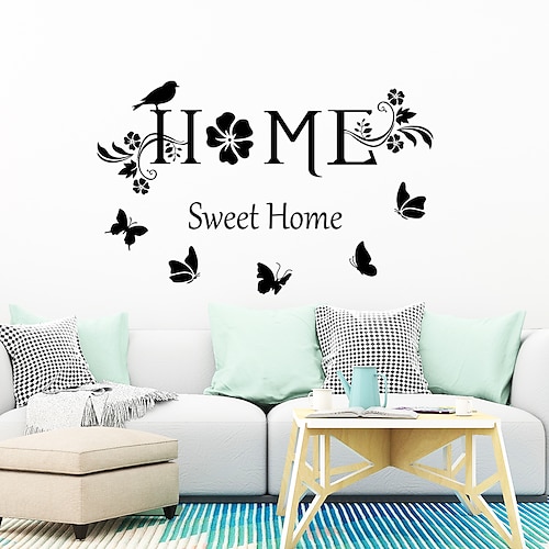 

Sweet Home Rattan Butterfly Bedroom Children's Living Room Background Decoration Can Be Removed Stickers