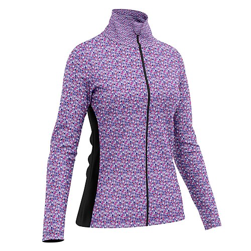 

21Grams Women's Cycling Jersey Long Sleeve Bike Top with 3 Rear Pockets Mountain Bike MTB Road Bike Cycling Breathable Quick Dry Moisture Wicking Reflective Strips Purple Dot Polyester Spandex Sports