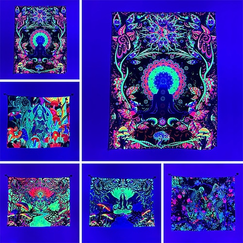 

Totenkopf Schwarzlicht UV reaktiv groß Wandteppich Kunst Dekor Decke Vorhang hängend Zuhause Schlafzimmer Wohnzimmer Dekoration Polyester